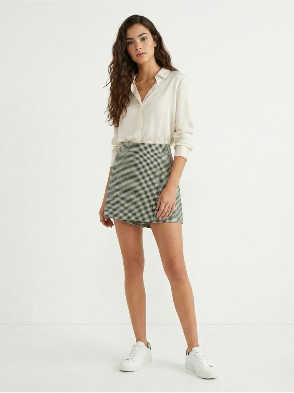 [Zara] Checked Bermuda Skort